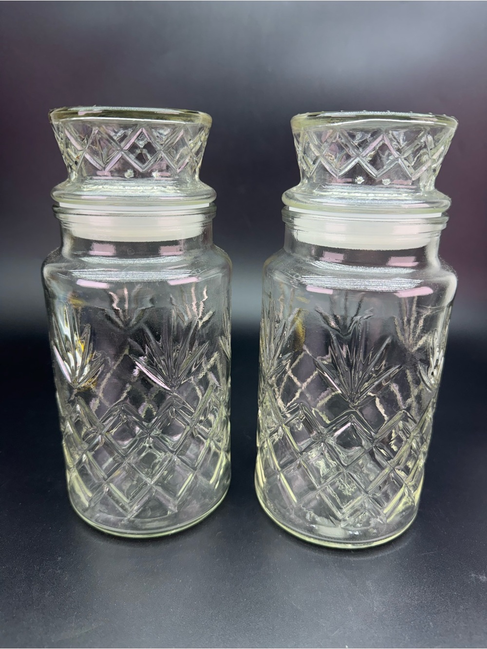 Vintage 1983 Planters Peanuts
Embossed Lidded Canisters